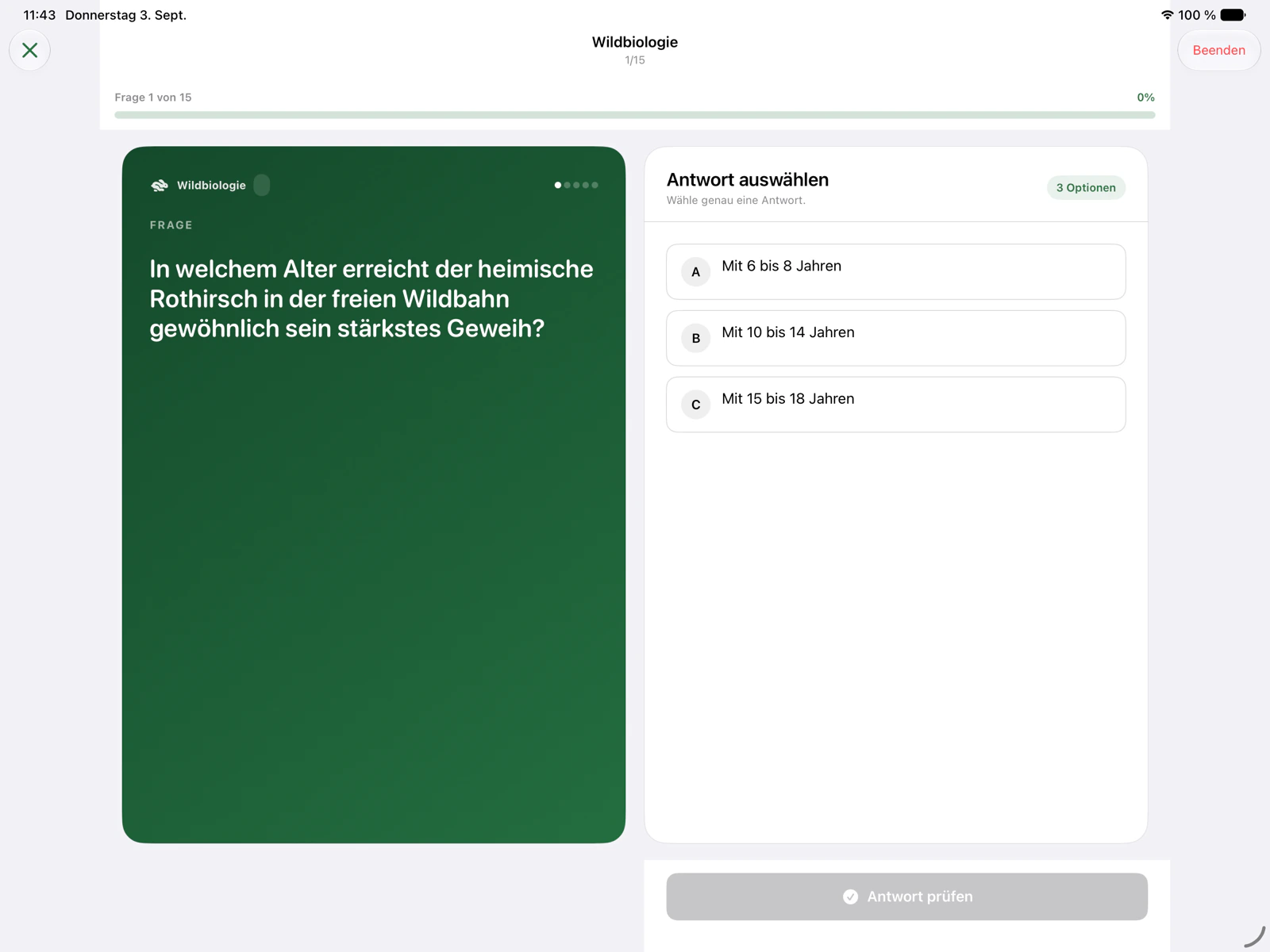 Practice question in MeinJagdschein